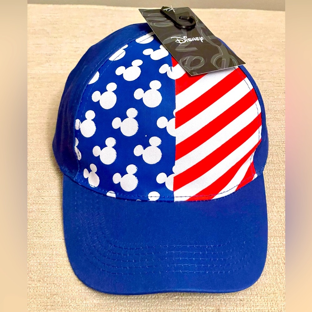 Disney Mickey Mouse Hat/Cap Snapback American Flag Stripes Adjustable One Size